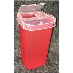 Sharps Container 1qt Red 6.25x4.25x4.25" ABS Plastic 60/Ca