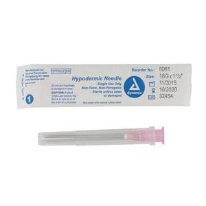 Hypodermic Needle 18gx1-1/2" Pink Conventional 100/bx