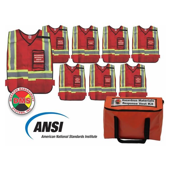 Hazmat Response Vest Red/Yellow Adult