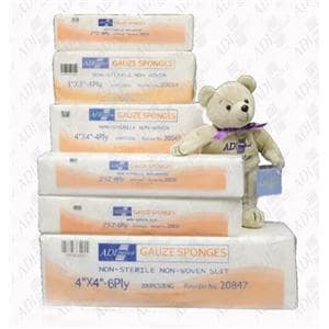ADI Medical Cotton Gauze Sponge 4x4" 8 Ply Non-Sterile Non-Woven