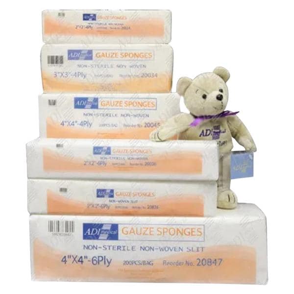 ADI Medical Cotton Gauze Sponge 4x4" 8 Ply Non-Sterile Non-Woven