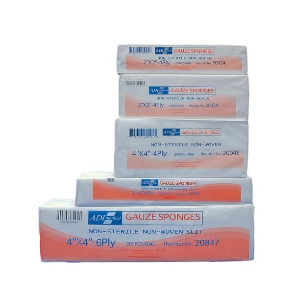 ADI Medical Rayon/Polyester Gauze Sponge 4X4 6 Ply Non-Sterile Non-Woven