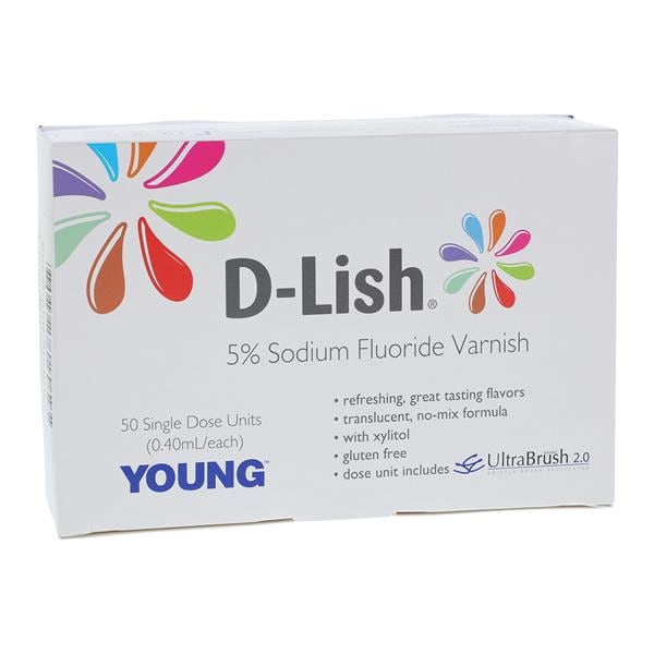 D-Lish Fluoride Varnish Unit Dose 5% NaF 0.4 mL Spearmint Surprise 50/Bx