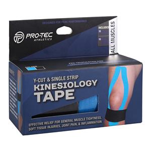 Pro-Tec Athletics Kinesiology Tape Elastic Pre Cut Black/Blue 2Rl/Pk