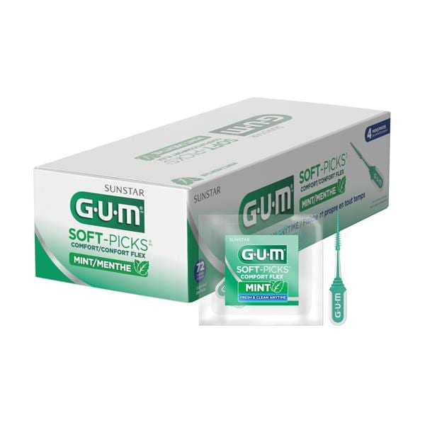 GUM Soft Picks Gum Care Sample Fresh Mint 72Pk/Bx