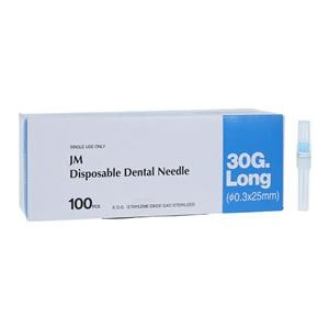 Needle Plastic Hub 30 Gauge Long Blue 100/Bx