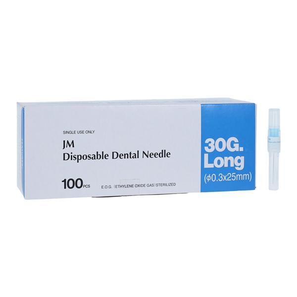 Needle Plastic Hub 30 Gauge Long Blue 100/Bx