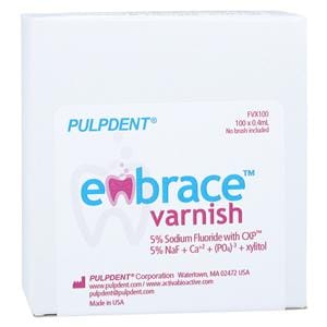 Embrace Fluoride Treatment Varnish Economy Pak 5% NaF 0.4 mL Bubblegum 100/Bx