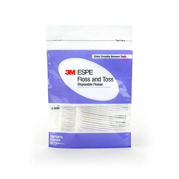 3M™ Floss N Toss™ Disposable Flossers 30/Package Resealable Bag 48Pk/Ca