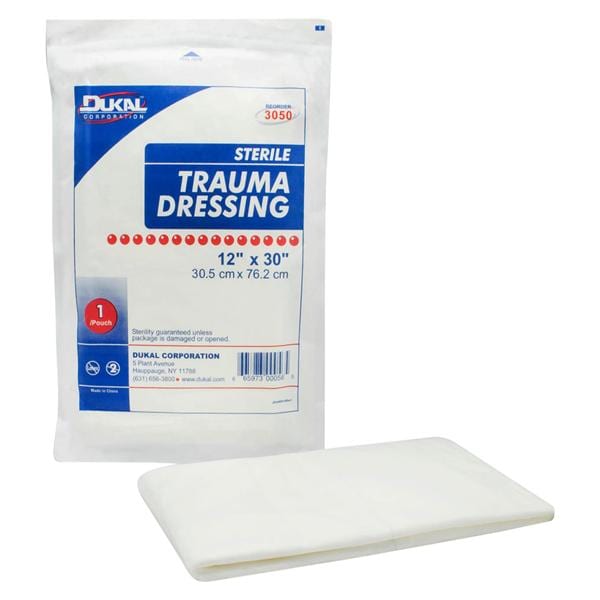 Cotton Multi-Trauma Dressing 12x30" Sterile Not Made With Natural Rubber Latex, 25 EA/CA