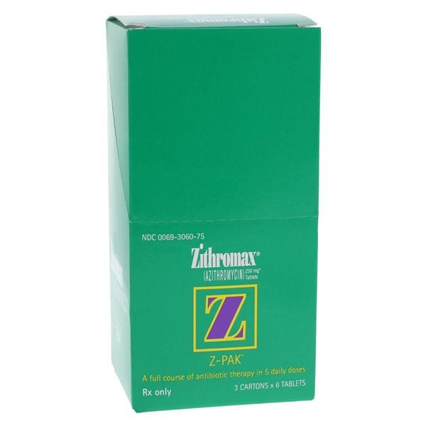 Zithromax Tablets 250mg Blister Pack 18/Bx