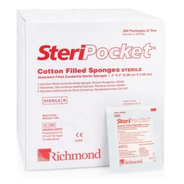 Steripocket Cotton Gauze Sponge 2x2" 4 Ply Sterile