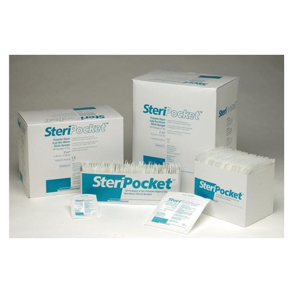 Steripocket Rayon/Polyester Blend Gauze Sponge 4x4" 8 Ply Sterile