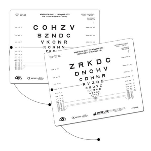 Illiterate Card Vision Testing 16" Testing Distance Ea