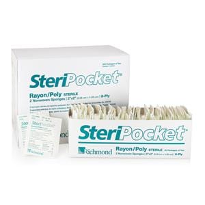 Steripocket Rayon/Polyester Blend Gauze Sponge 2x2" 8 Ply Sterile