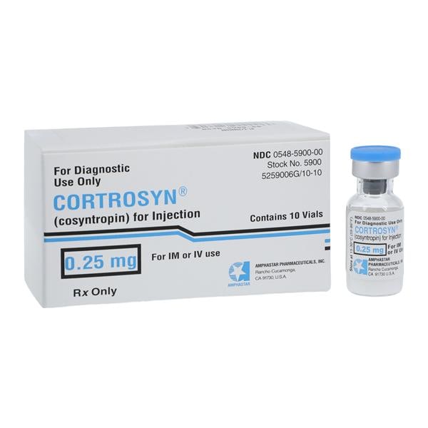 Cortrosyn Injection 0.25mg SDV 1mL 10/Box
