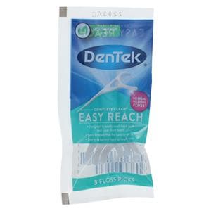 DenTek Complete Clean Floss Picks Back Teeth 3/Package Value Bag 144/Bg, 12 BG/CA