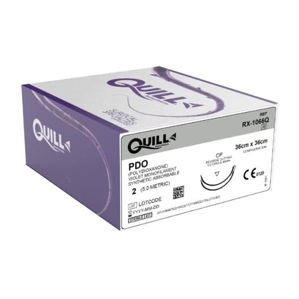 Quill Suture 2 36x36cm Polydioxanone Monofilament CP Violet 12/Bx