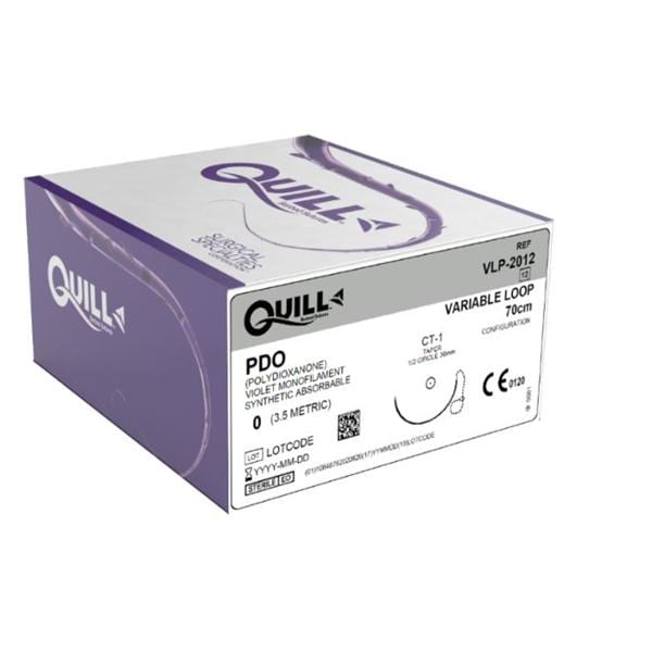 Quill Suture 0 27" Polydioxanone Monofilament CT-1 Violet 12/Bx