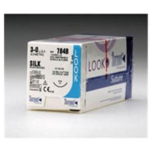 Look Suture 5-0 18" Silk Braid C-6 Black 12/Bx