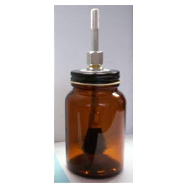 Rubber Cement Dispenser Glass Amber