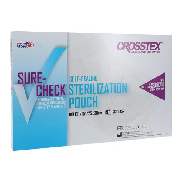 Sure-Check Sterilization Pouch Self Seal 10 in x 15 in 100/Bx