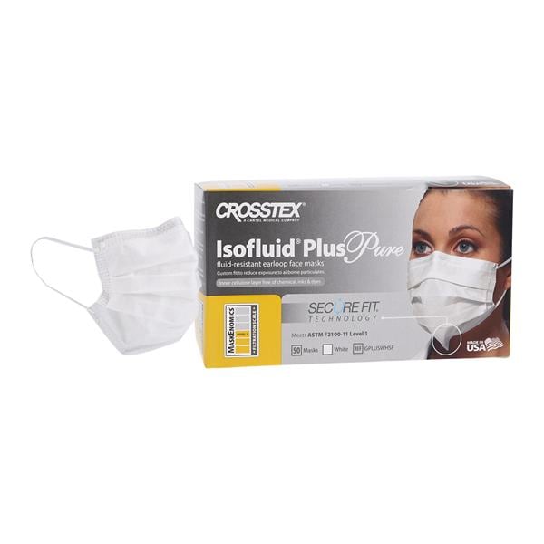 Isofluid Plus Secure Fit Mask ASTM Level 1 White 50/Bx