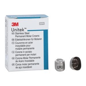 3M™ Unitek™ Stainless Steel Crowns Size 2 1st Perm URB Replacement Crowns 5/Bx