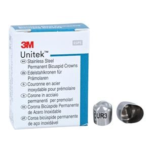 3M™ Unitek™ Stainless Steel Crowns Size 3 1st Perm URB Replacement Crowns 5/Bx