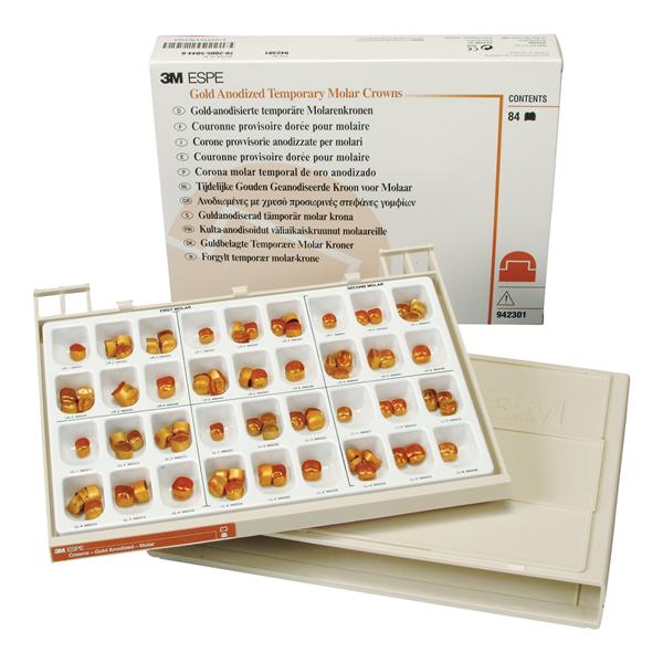 3M™ Unitek™ Gold Anodized Crowns Size Assorted Molar Set 72/Bx