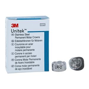 3M™ Unitek™ Stainless Steel Crowns Size 2 1st Perm LRM Replacement Crowns 5/Bx