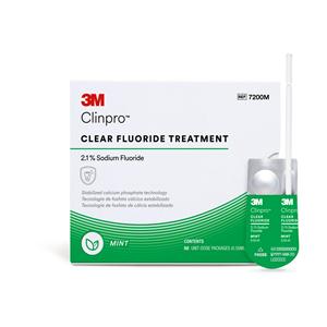 3M Clinpro Clear Fluoride Treatment Varnish Unit Dose 2.1% NaF 0.5 mL Mint 50/Pk