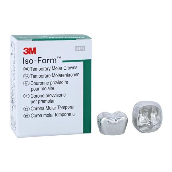 3M™ Iso-Form™ Temporary Metal Crowns Size L78 2nd LRM Replacement Crowns 5/Bx