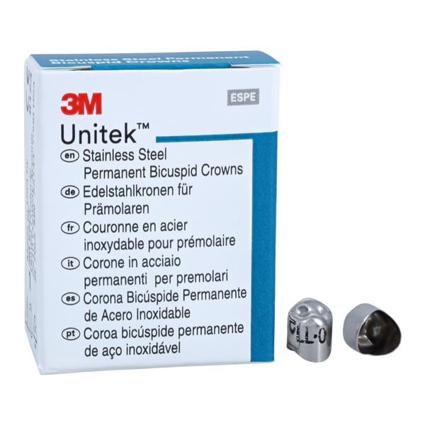 3M™ Unitek™ Stainless Steel Crowns Size 0 1st Perm LLB Replacement Crowns 5/Bx