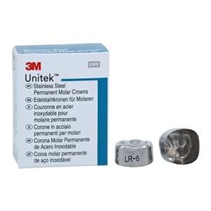 3M™ Unitek™ Stainless Steel Crowns Size 6 1st Perm LRM Replacement Crowns 5/Bx