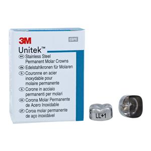 3M™ Unitek™ Stainless Steel Crowns Size 1 2nd Perm LLM Replacement Crowns 5/Bx