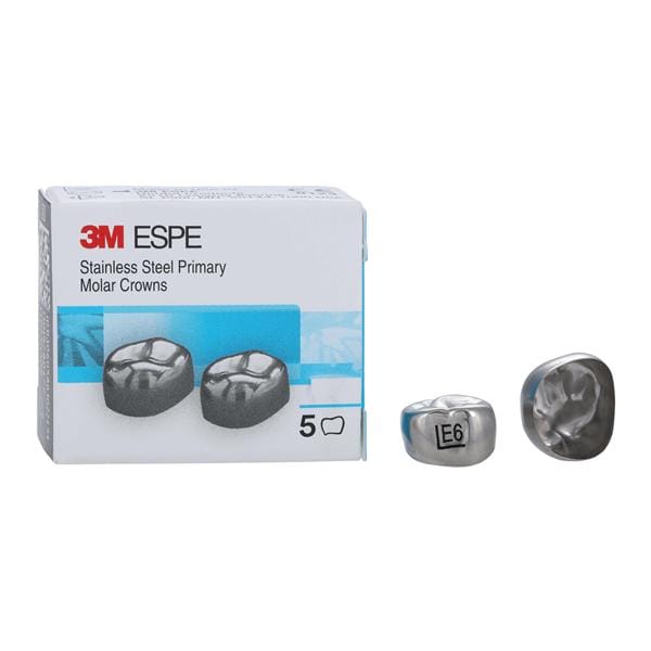 3M™ Stainless Steel Crowns Size EUL6 2nd Prim ULM Replacement 5/Bx