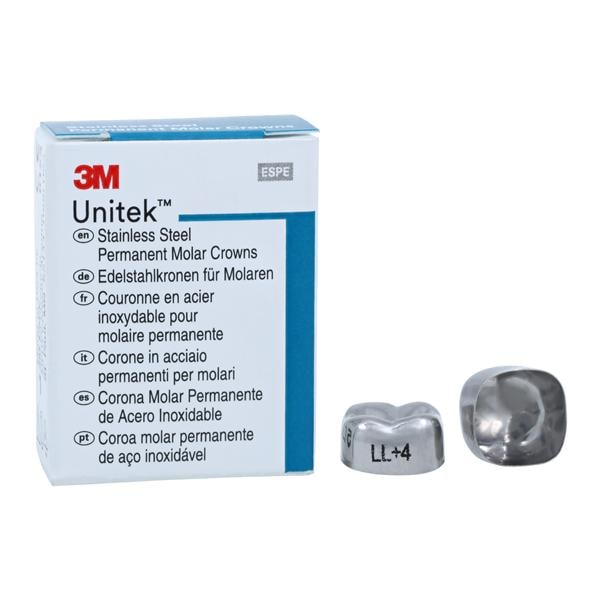 3M™ Unitek™ Stainless Steel Crowns Size 4 2nd Perm LLM Replacement Crowns 5/Bx