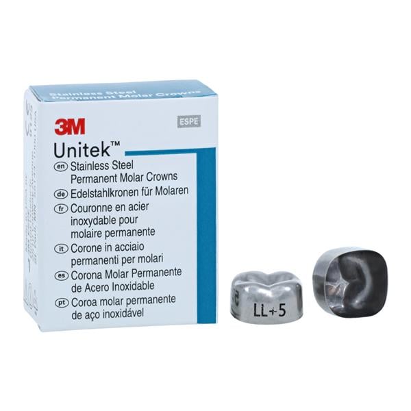 3M™ Unitek™ Stainless Steel Crowns Size 5 2nd Perm LLM Replacement Crowns 5/Bx