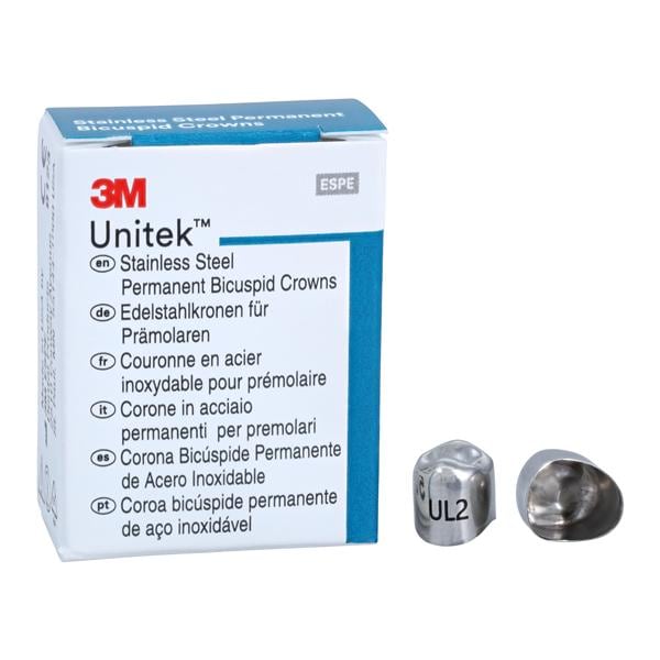 3M™ Unitek™ Stainless Steel Crowns Size 2 1st Perm ULB Replacement Crowns 5/Bx