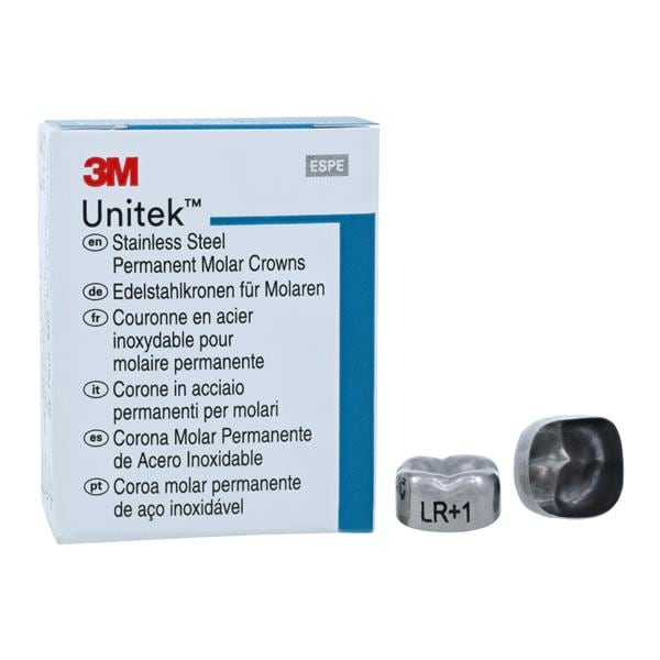 3M™ Unitek™ Stainless Steel Crowns Size 1 2nd Perm LRM Replacement Crowns 5/Bx