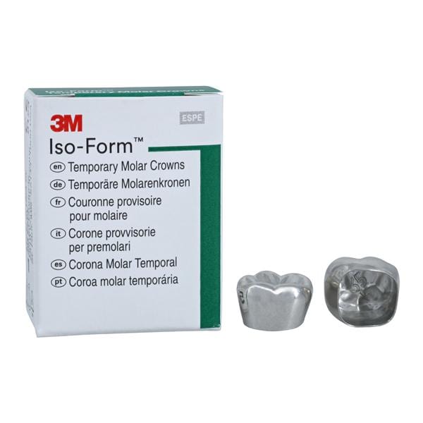 3M™ Iso-Form™ Temporary Metal Crowns Size L65 1st LLM Replacement Crowns 5/Bx