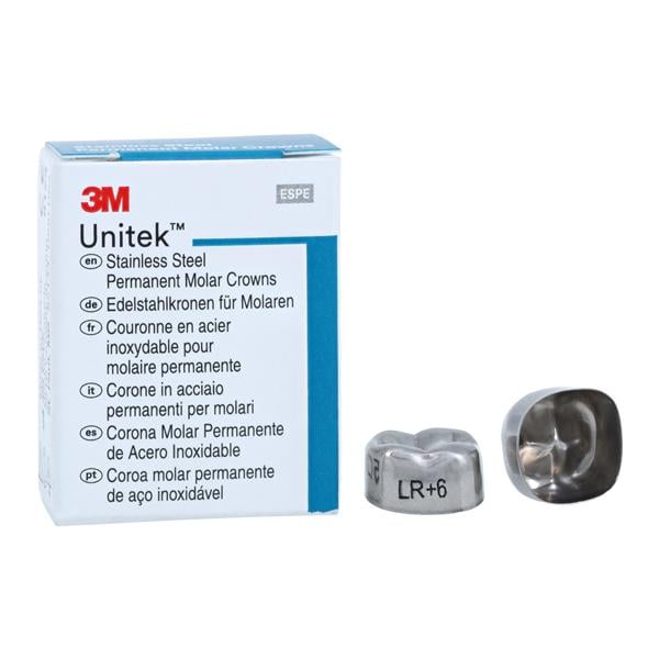 3M™ Unitek™ Stainless Steel Crowns Size 6 2nd Perm LRM Replacement Crowns 5/Bx