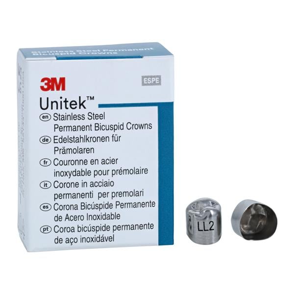 3M™ Unitek™ Stainless Steel Crowns Size 2 2nd Perm LLB Replacement Crowns 5/Bx