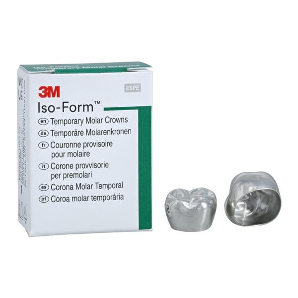 3M™ Iso-Form™ Temporary Metal Crowns Size U68 1st URM Replacement Crowns 5/Bx