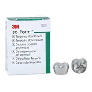 3M™ Iso-Form™ Temporary Metal Crowns Size L74 2nd LRM Replacement Crowns 5/Bx