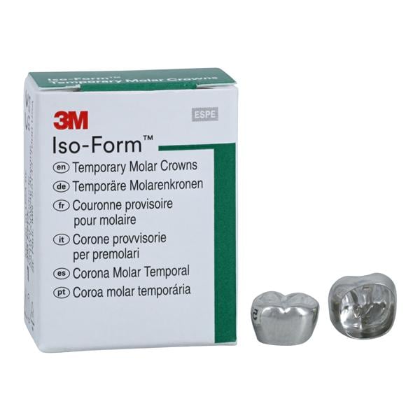 3M™ Iso-Form™ Temporary Metal Crowns Size L70 2nd LRM Replacement Crowns 5/Bx
