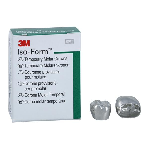 3M™ Iso-Form™ Temporary Metal Crowns Size U71 2nd UL Mol Replacement Crowns 5/Bx
