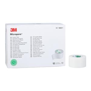 Micropore Surgical Tape Paper 1"x10yd White Non-Sterile 12/Bx, 10 BX/CA