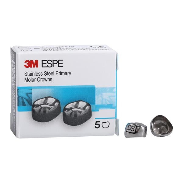 3M™ Stainless Steel Crowns Size DUR3 1st Pri URM Replacement 5/Bx